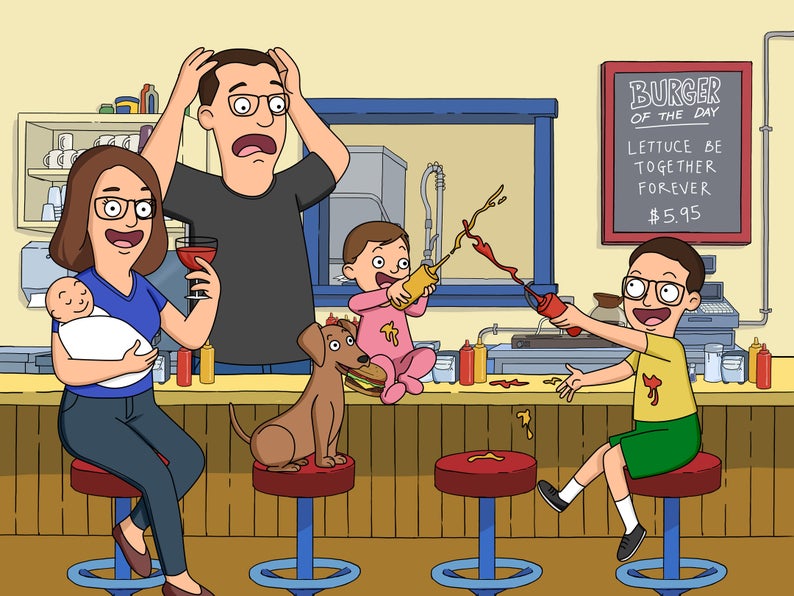 Custom Bob's Burgers Style Unframed Poster - Toonized