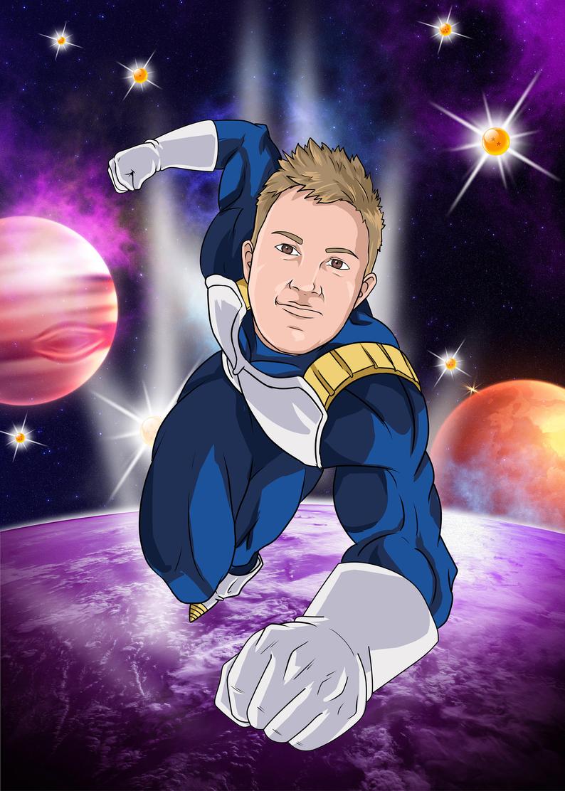 Custom Saiyan Style Digital Image - Toonized